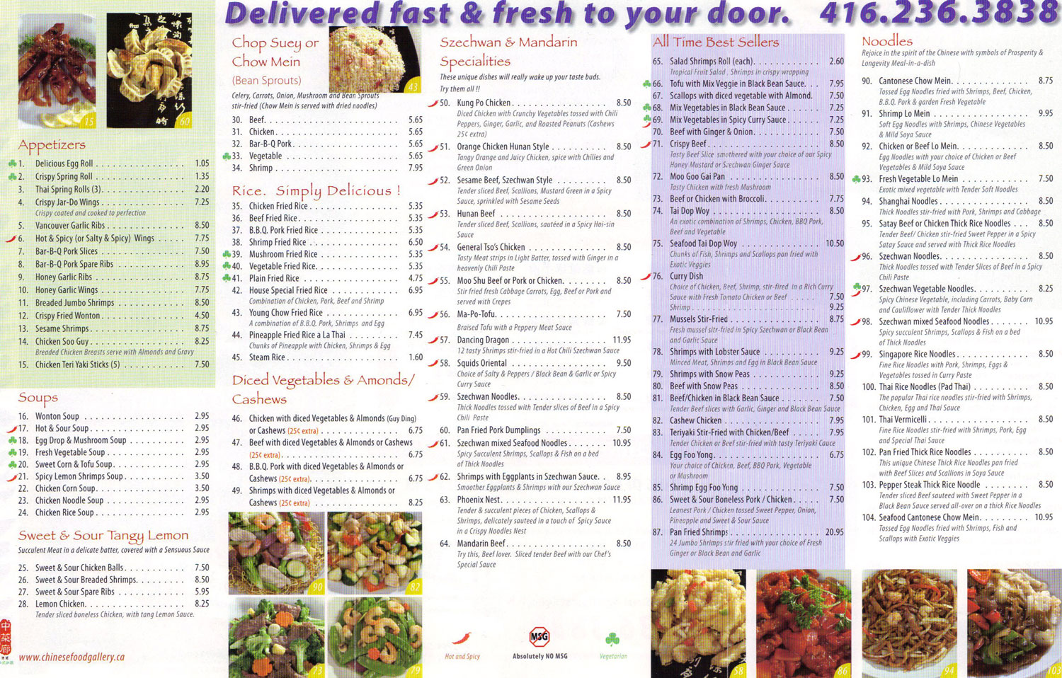 Chinese Food Gallery Menu - Page 2!