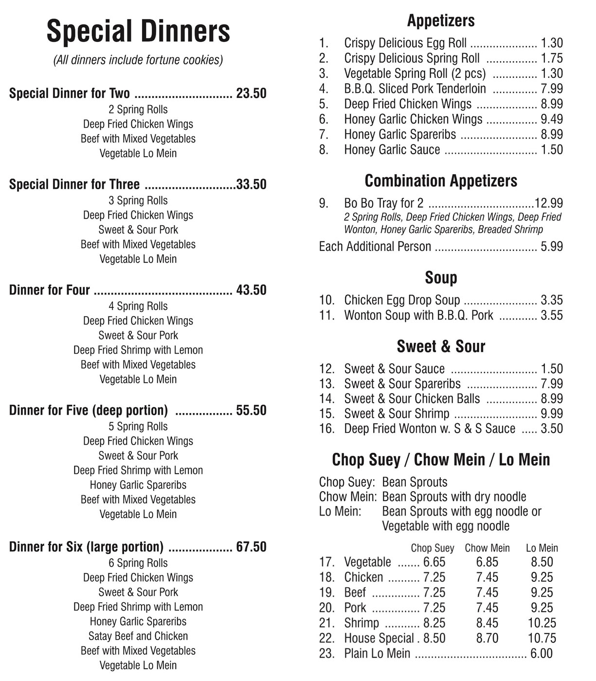Fortune House Menu - Page 4!
