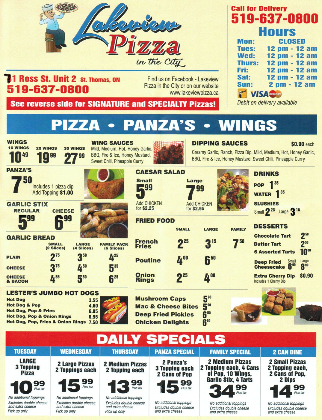Lakeview Pizza Menu - Page 1!