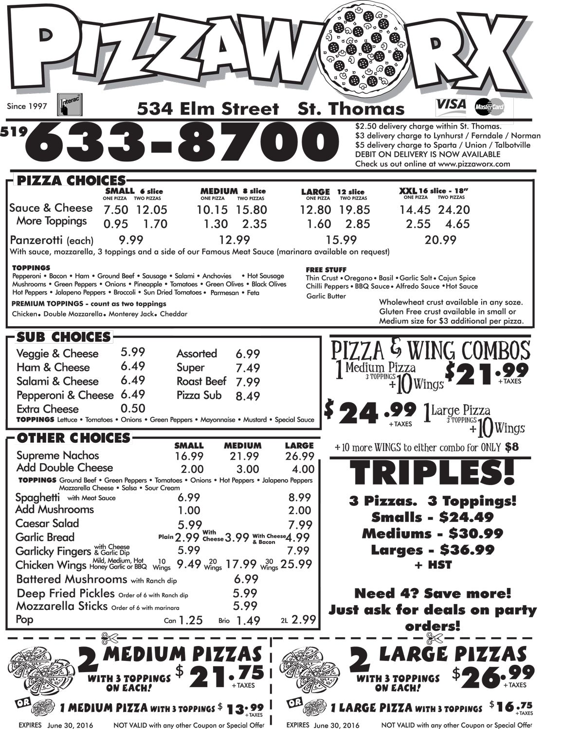 Pizza Worx Menu - Page 1!