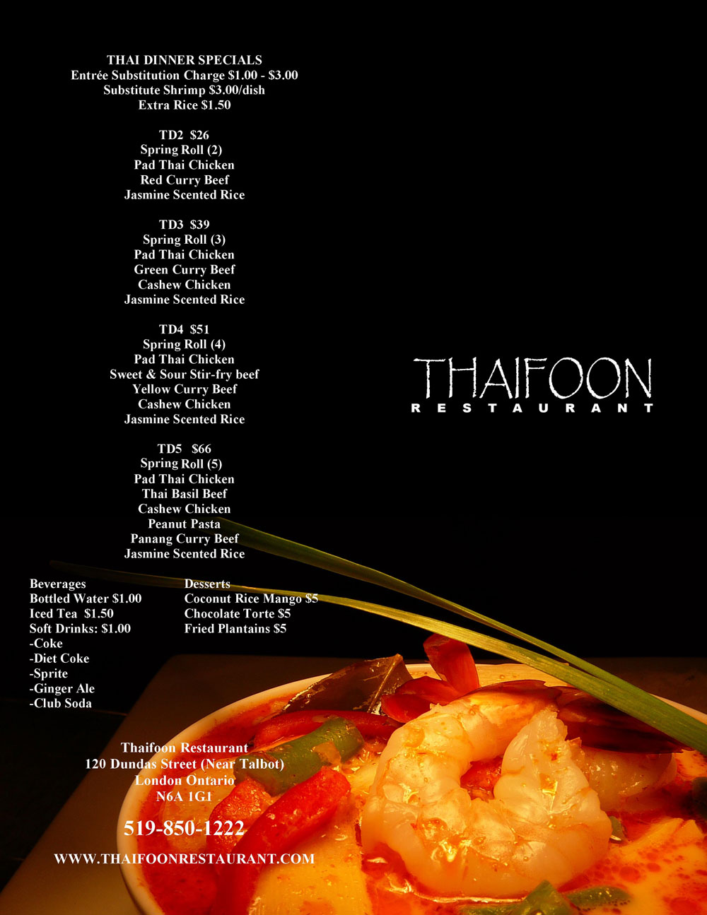 Thaifoon Menu - Page 1!